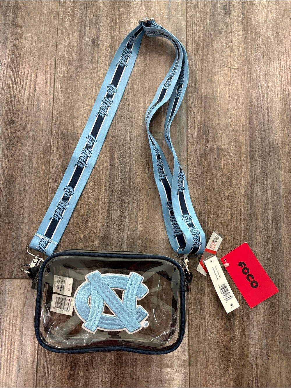 University North Carolina stadium bag clear purse NEW